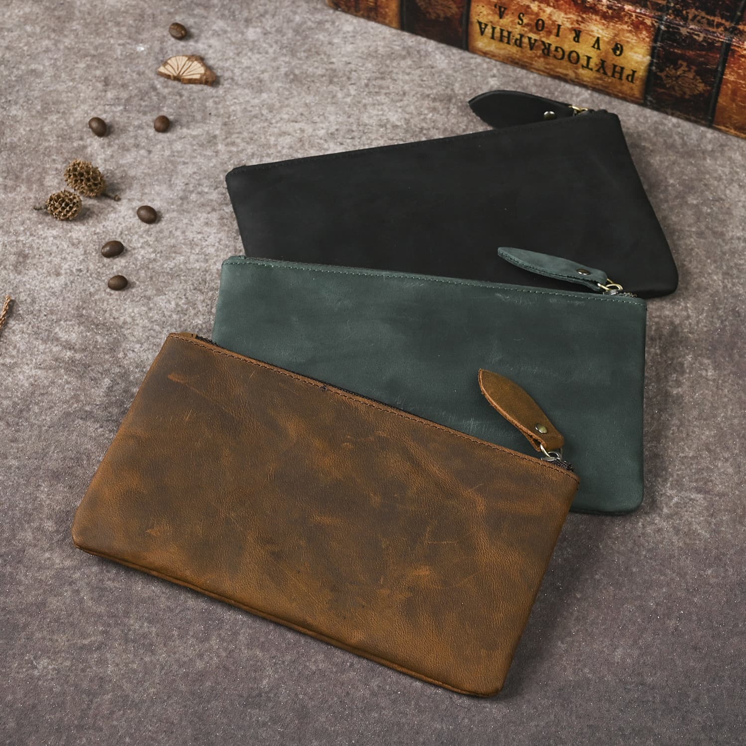 Minimalist Long Wallet Genuine Cowhide Handbag for Men And Women Ultra-Thin Retro Korean Style Daily Use