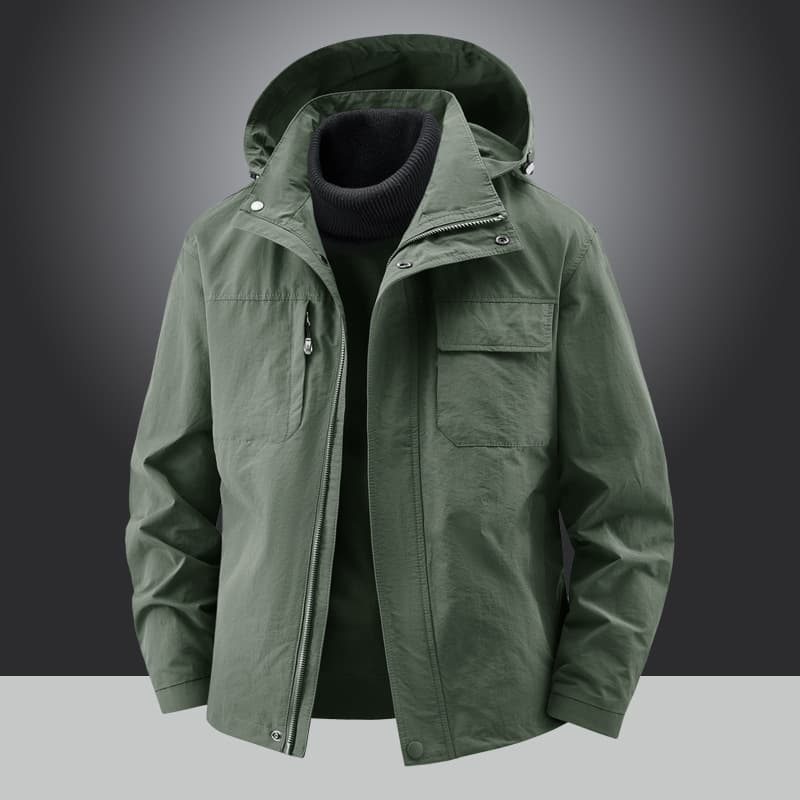 Jacket New Men's Jacket Spring and Autumn Hooded Workwear Pocket Windproof Sports Top Jacket Men's Trendy 6691