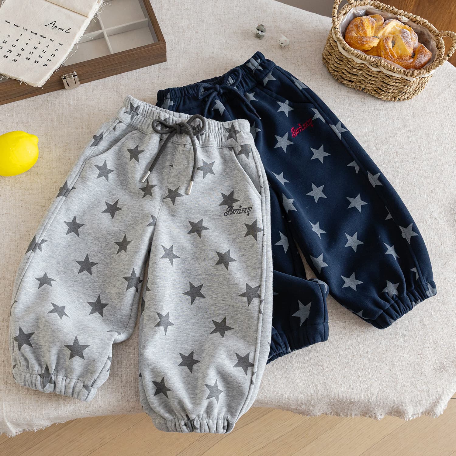 Kids Pants 2026 Fall New Style Boys Korean Star Print Lazy Casual Long Pants Baby Boys Lounge Sweatpants