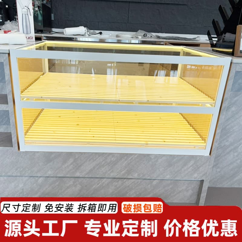 Coffee Shop Counter Glass Display Cabinet Cake Bakery Showcase Dessert Small Countertop Cabinet Bread Storage Organizer