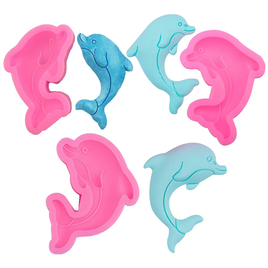 Large, Medium, and Small Dolphin Set DIY Chocolate Cake Silicone Mold Decorative Baking Tool Cartoon Cake Mold