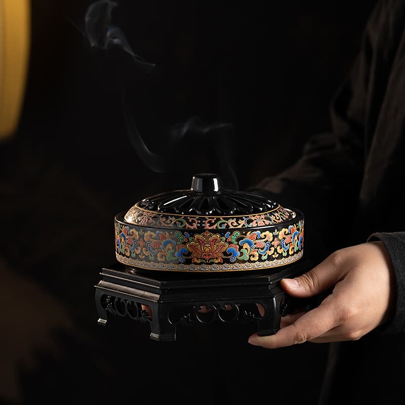 Large Ceramic Mosquito Coil Burner Incense Holder Tray for Indoor Use Home Aromatherapy Decoration