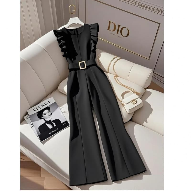 Black Vest Jumpsuit 2025 Super Popular Spring New Style, Elegant and Ladylike, Unique Jumpsuit for Age Reduction