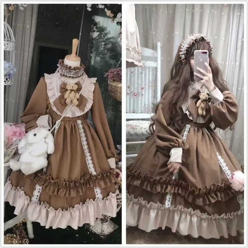 Spring Lolita Dress Set, Japanese Cute Student Dress, Lolita Soft Girl Princess Daily Dress