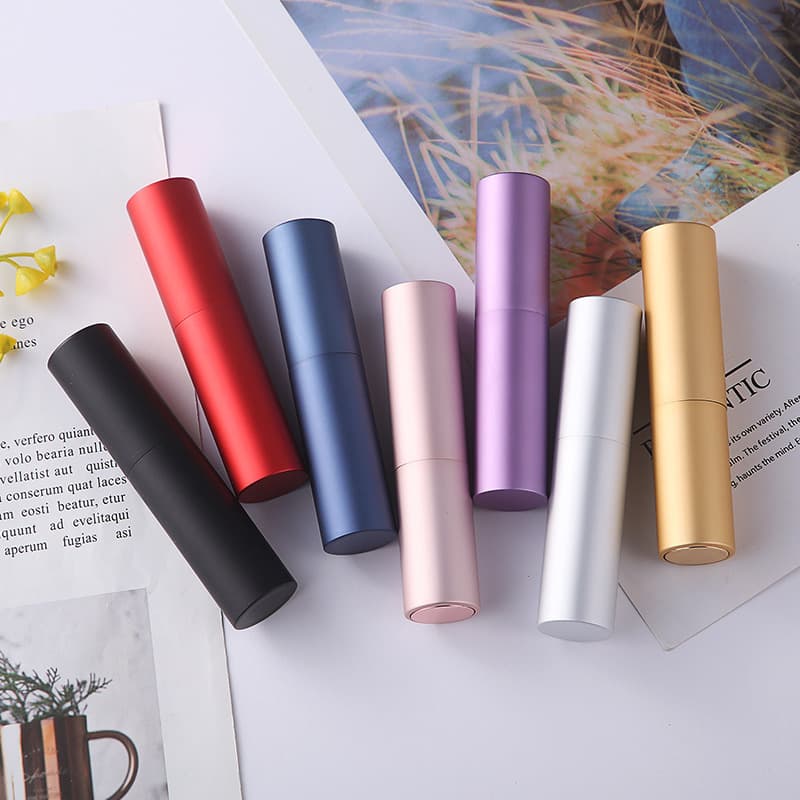 10ml Rotating Perfume Bottle Aluminum Metal Oral Spray Refillable Bottle Packaging Empty Bottle Wholesale Frosted Spray Bottle