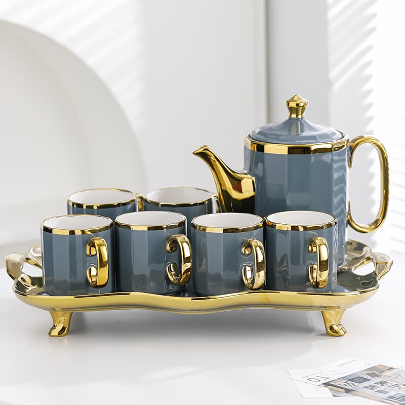 2026 New Luxury High-End Ceramic Tea Set with Teapot and Cups for Home Living Room Hospitality