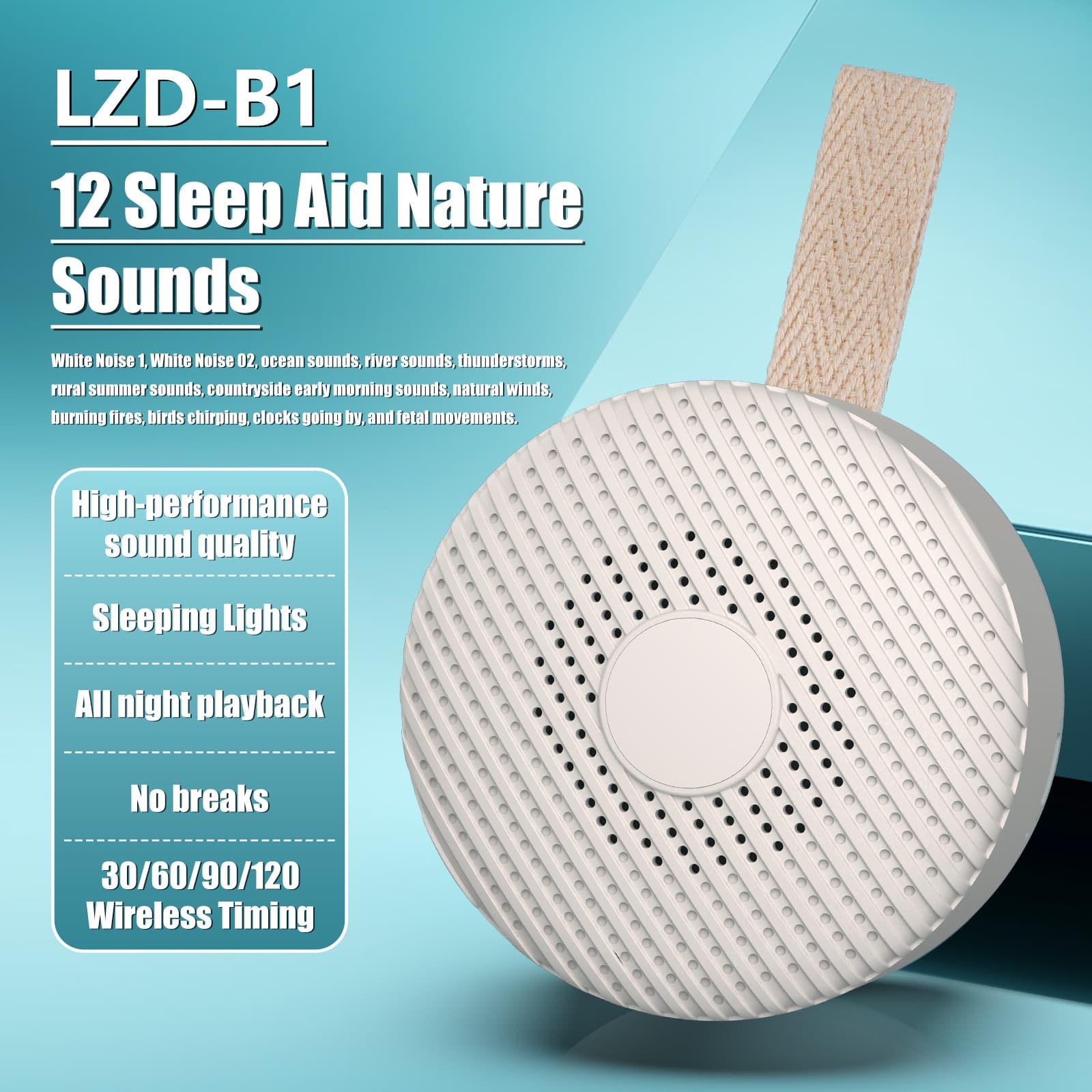 Cross-border New Baby White Noise Sleep Aid, Portable Speaker for Newborns, Soothing Sound Machine for Sleep