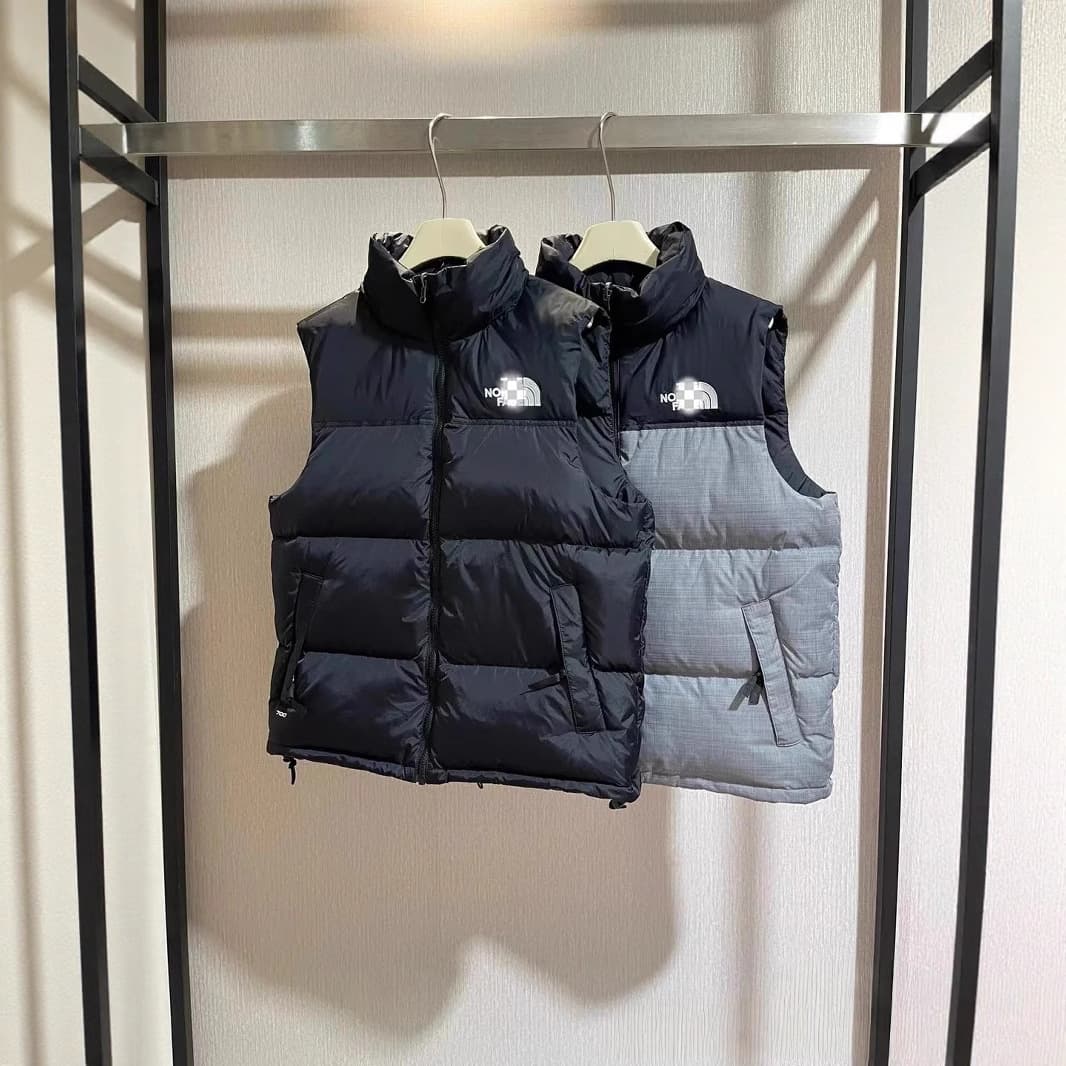Cross-border European size North Face 96 original down cotton vest, unisex, American style embroidered winter warm vest jacket
