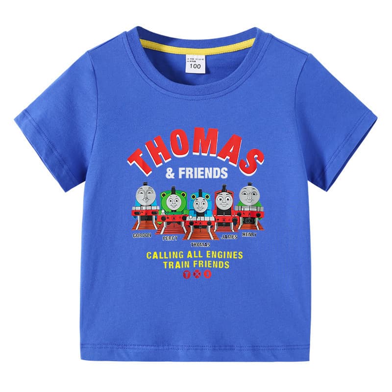 2023 cross-border children's clothing children's summer short-sleeved T-shirt train boys cartoon bottoming shirt baby half-sleeved T-shirt top