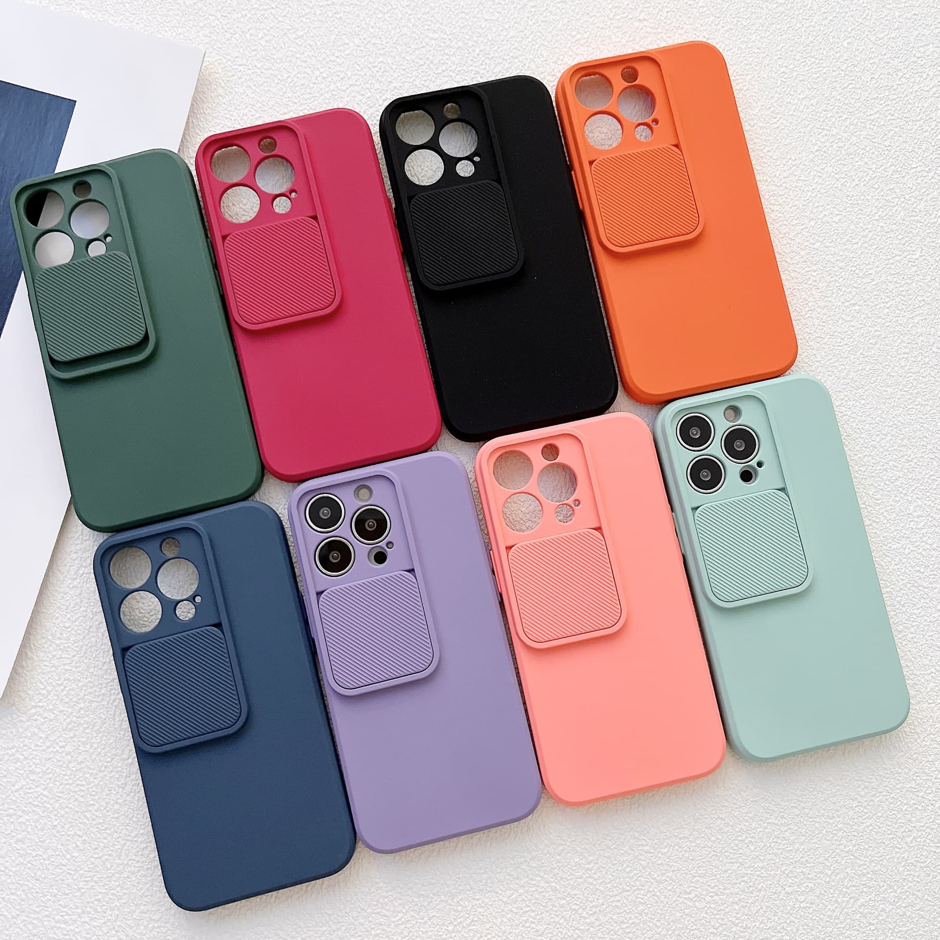 Apple 17 PRO MAX Phone Case iPhone 17 Push Window Thickened Silicone Slide Soft Case Hot-Selling Export Case Compatible