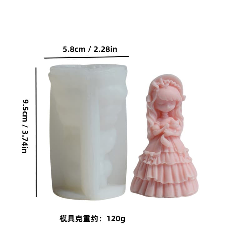 Sweetheart Princess Long Hair Girl Series Plaster Mold Silicone Mold DIY Aromatherapy Candle Mold Crystal Epoxy Mold