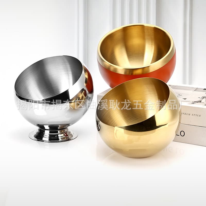 Stainless Steel Slanted Ashtray Restaurant Sauce Bowl Fruit Peel Dish Bar KTV Countertop Gold Tray Home Use Bowl