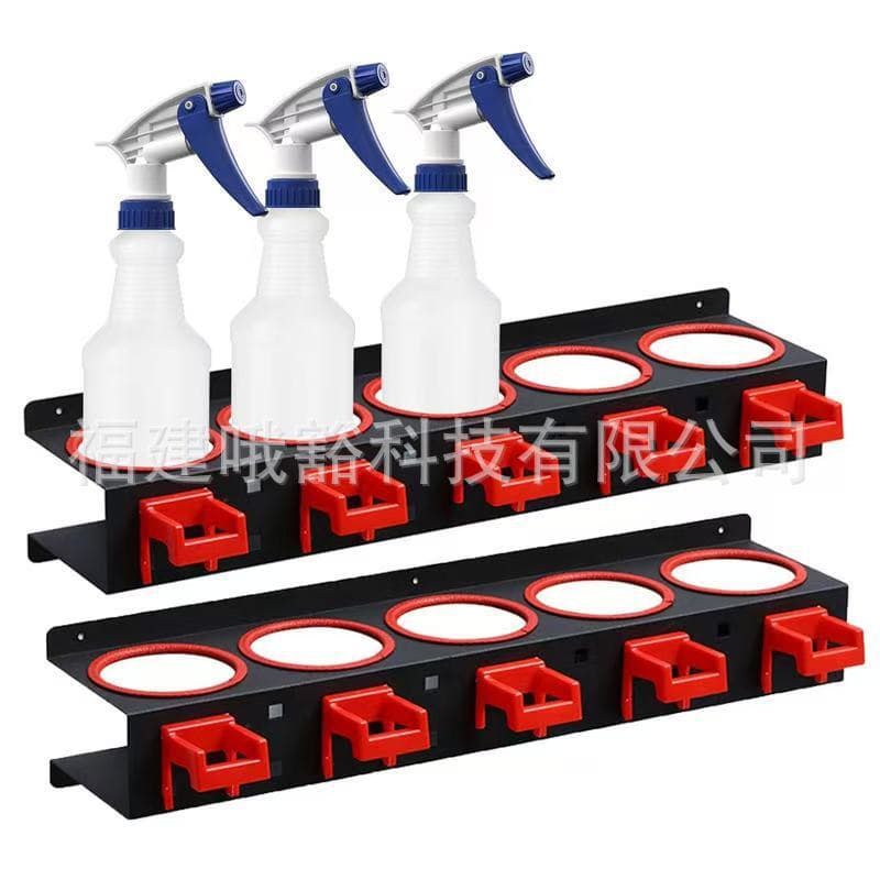 Multifunctional spray bottle holder, aerosol can rack, cleaning brush organizer, pegboard wall mount for tidying