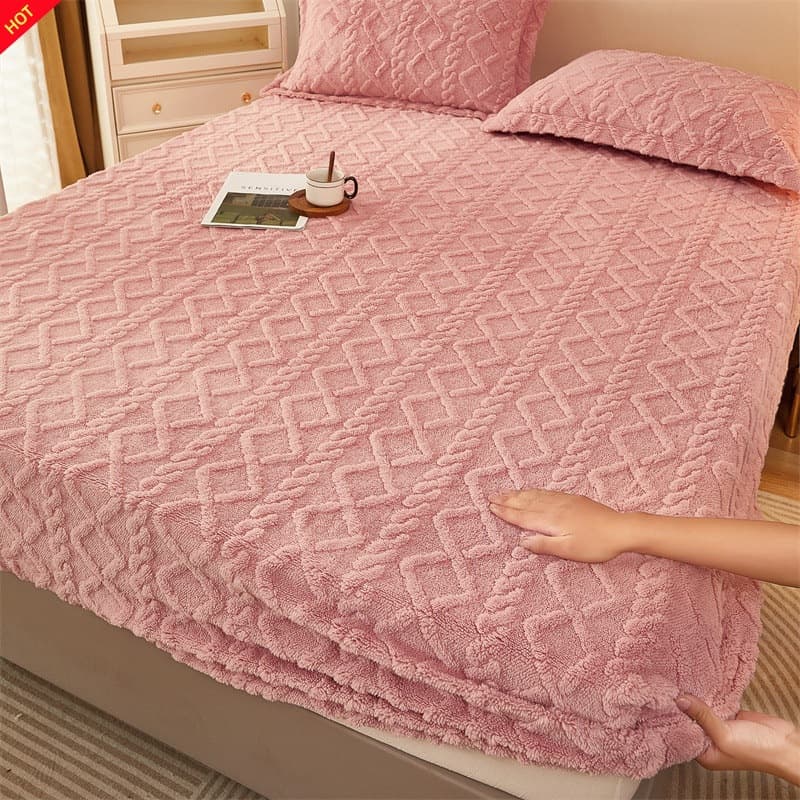 Thickened milk velvet bed sheet, coral velvet bedspread, autumn and winter velvet mattress cover, taffeta velvet Simmons protective cover