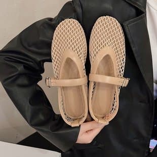 Cross-border Large Size Fishnet Sandals for Women 2024 Summer New Hot Style Breathable Mesh Women's Sandals