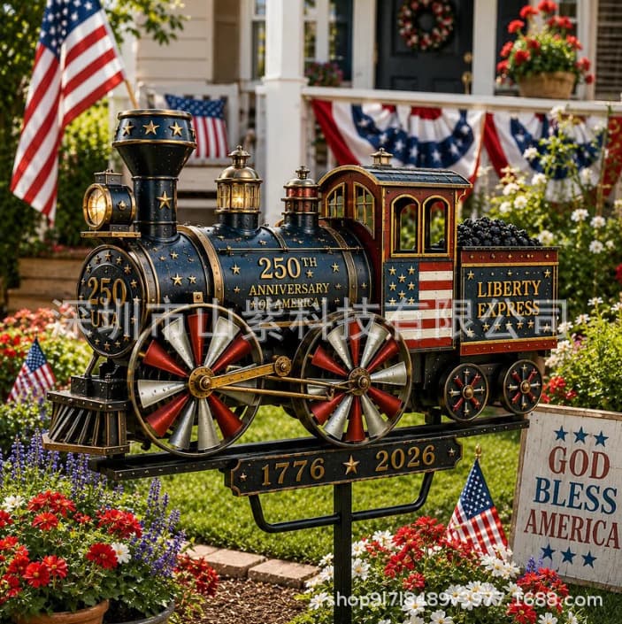 USA 250 "Liberty Express" Train Garden Wind Spinner Train Ground Insert