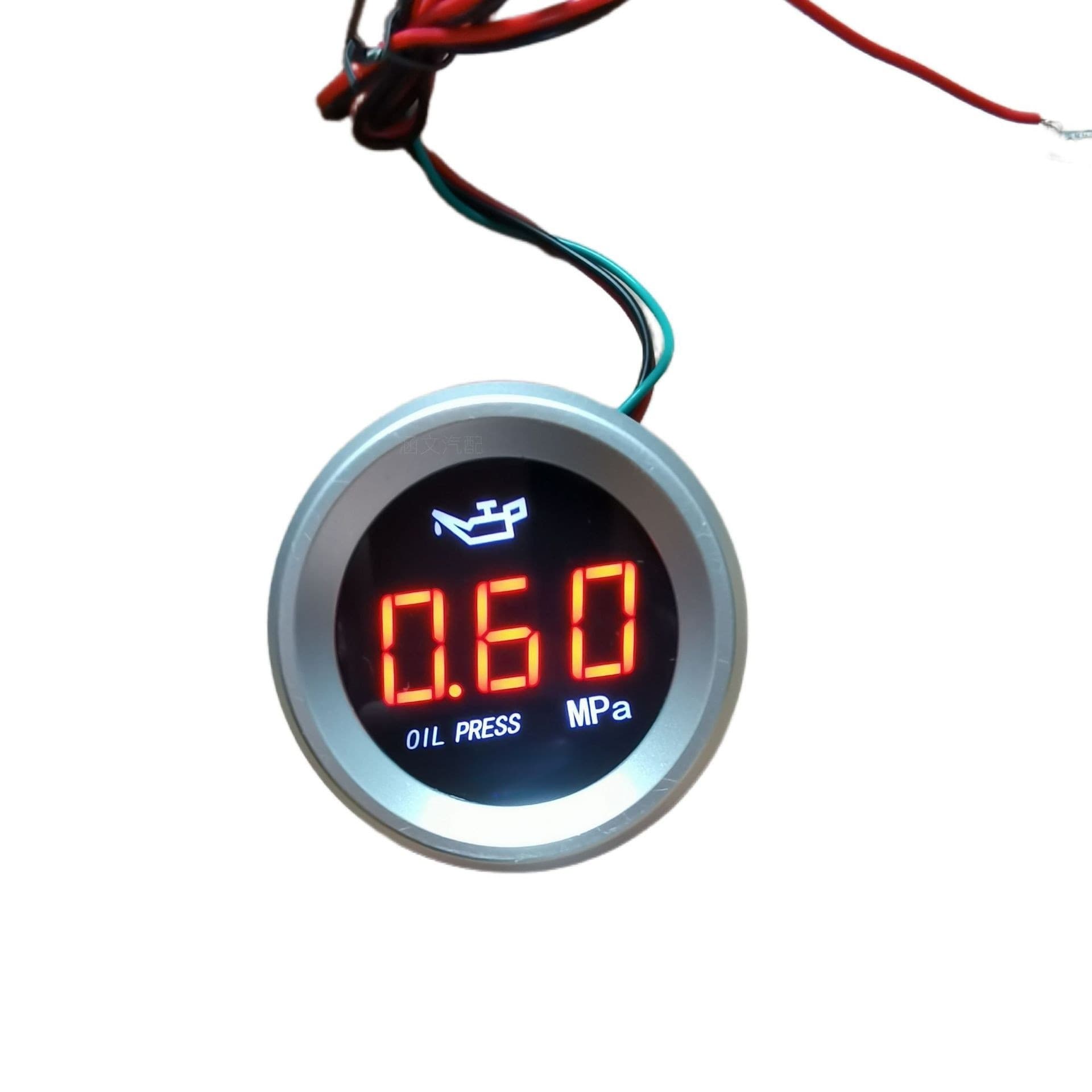 Cross-border Car 12/24V Universal Round Digital Display Oil Gauge 52MM Without Plug Flashing Alarm Electronic