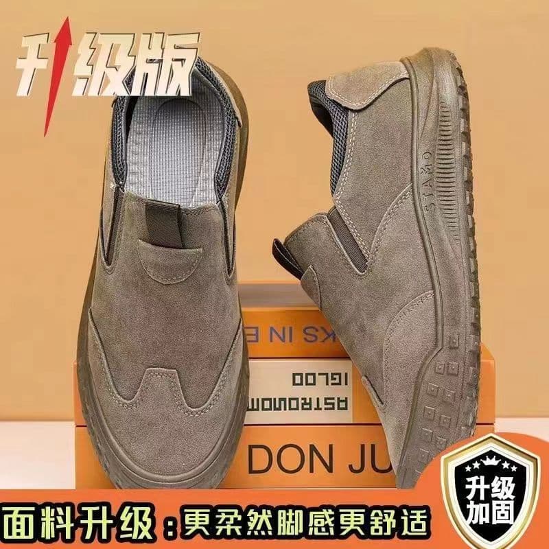 2024 New Men's Safety Shoes Low-Top Waterproof Leather Boots Outdoor Slip-Resistant Durable Breathable Work Shoes Wholesale