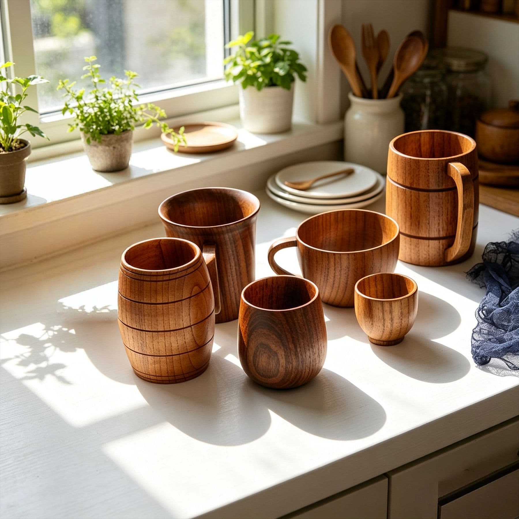 Sanchuang Carbonized Big Belly Cup Wooden Cup Creative Wooden Cup Solid Wood Anti-scald Tea Cup Whiskey Cup