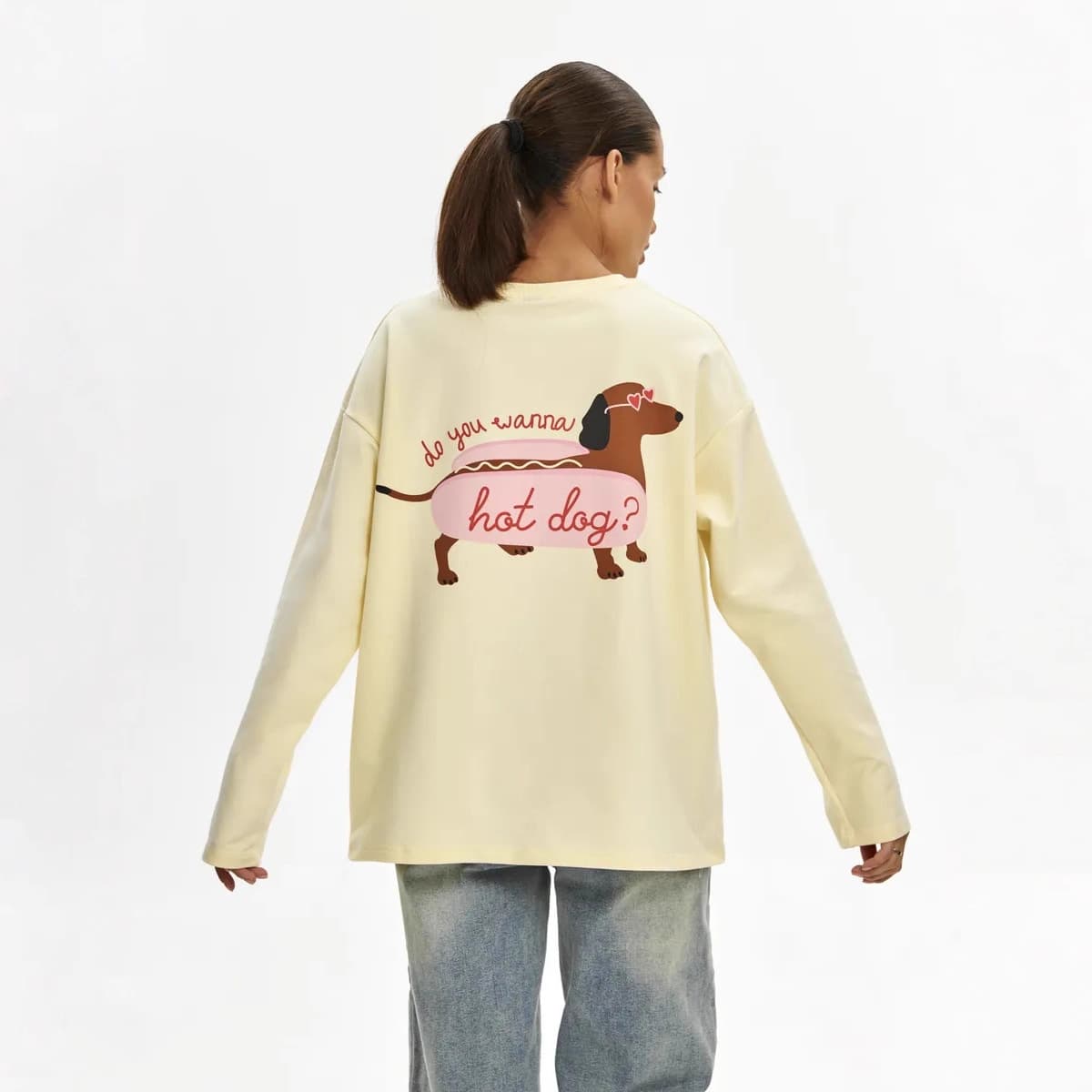 100% Cotton Long Sleeve T-Shirt Cartoon Cute Fun Age-Reducing Anime Print Fashion Personality Loose Top Autumn