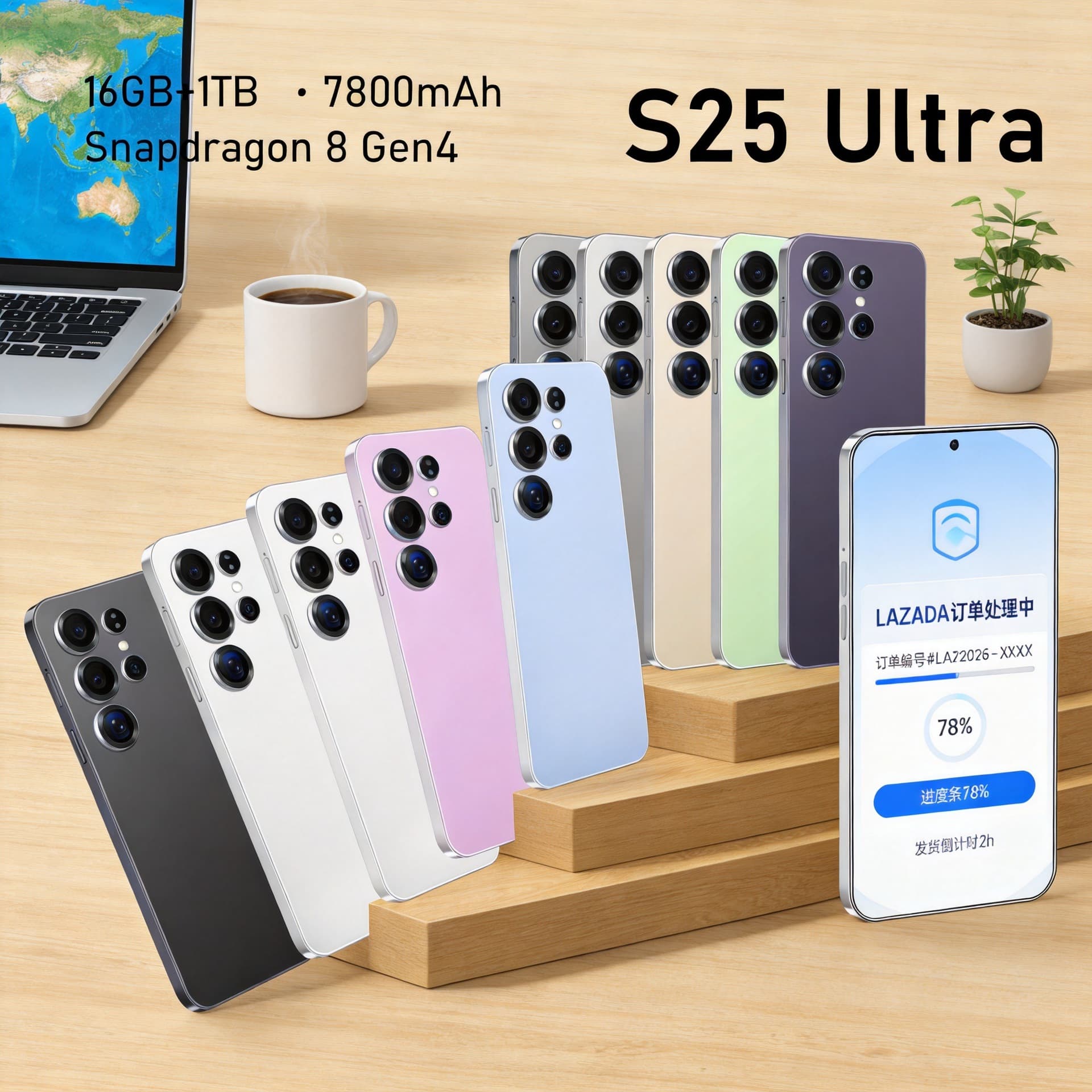 Mercado Libre Exclusive S25 Ultra Cross-Border Phone External Stylus Large Screen Android Smartphone for Export Wholesale Dropshipping