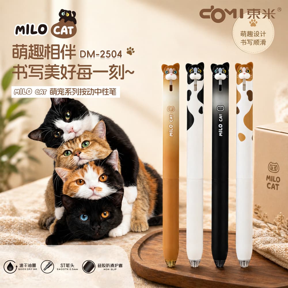 Dongmi 2504 cute pet kitten press gel pen cute cute styling pen best friend pen student quick dry brush question pen