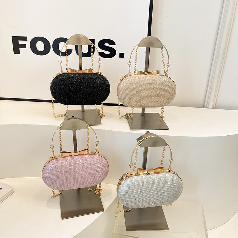 Cross-border Drop Shipping Shiny Evening Bag 2025 New Mini Chain Lock Handbag Fashionable Casual Crossbody Bag