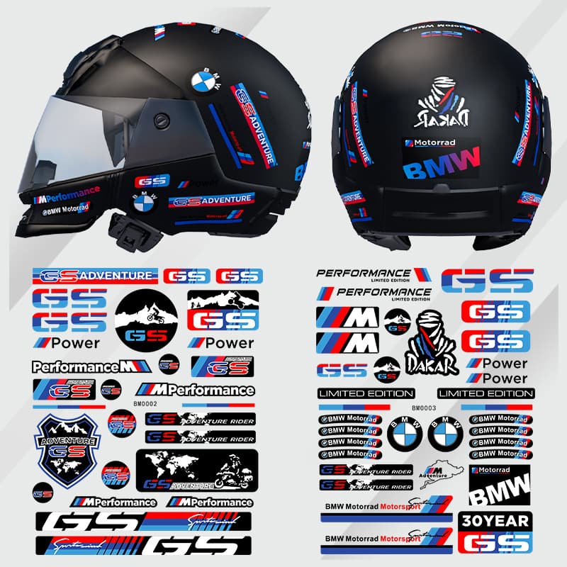 Reflective Sticker for BMW Motorcycle Modification, Waterproof Three-Box Water Bird Body Sticker, Helmet Sticker, BMW Logo Sticker