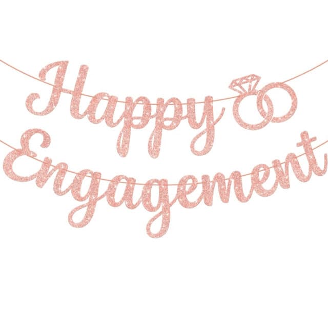 Cross-border Wedding Decoration Engagement Banner Happy Engagement Diamond Ring Letter Banner Hanging Decoration
