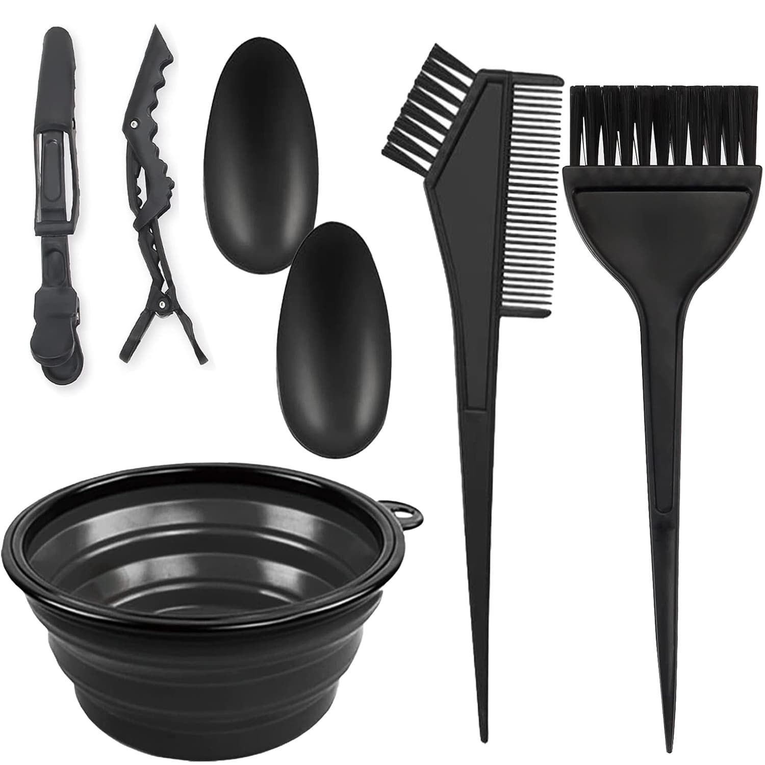 Hair Dye Bowl Hair Dyeing Tools Suit 6-Piece Set Cross-Border Hot Sale Hair Treatment Oil Bowl Hair Dyeing Comb Brush Hair Salon Hairdressing Supplies