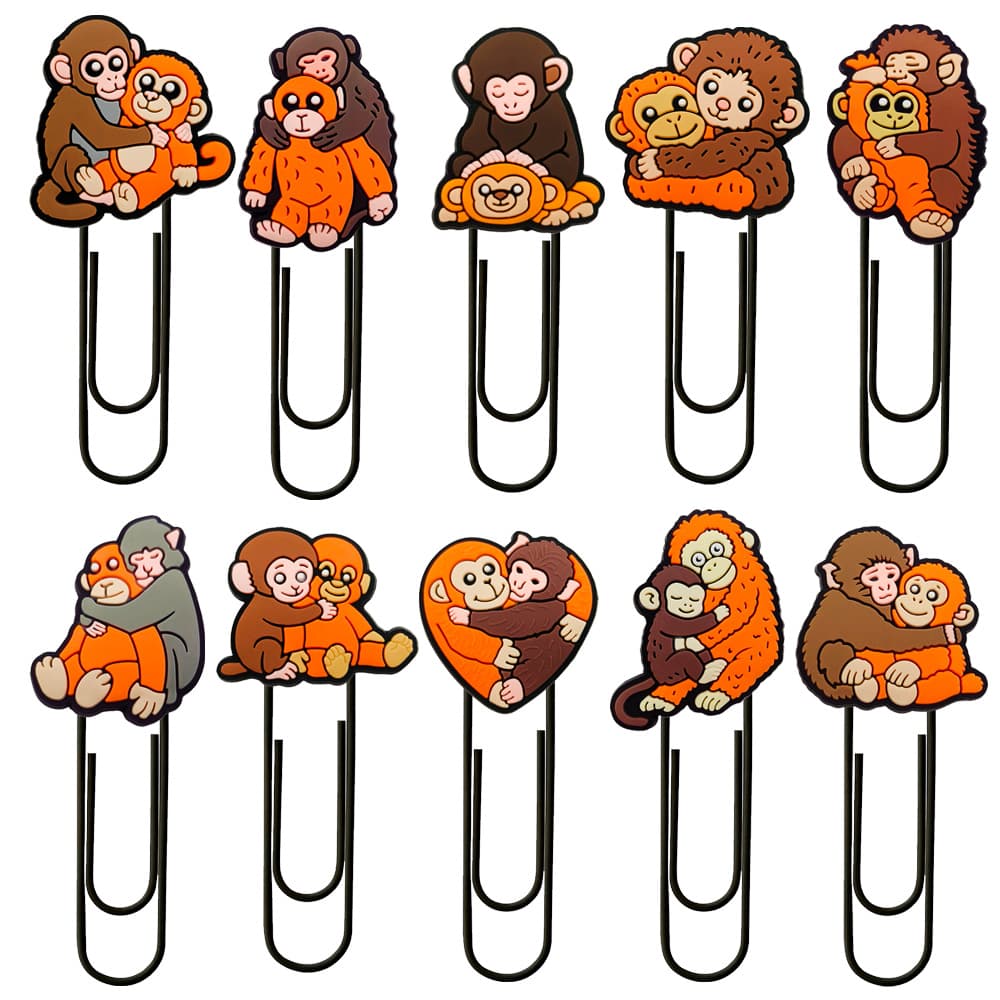 Boxing Monkey PVC Decorative Paper Clip Office Supply Cute Bookmark DIY Creative Paperclip