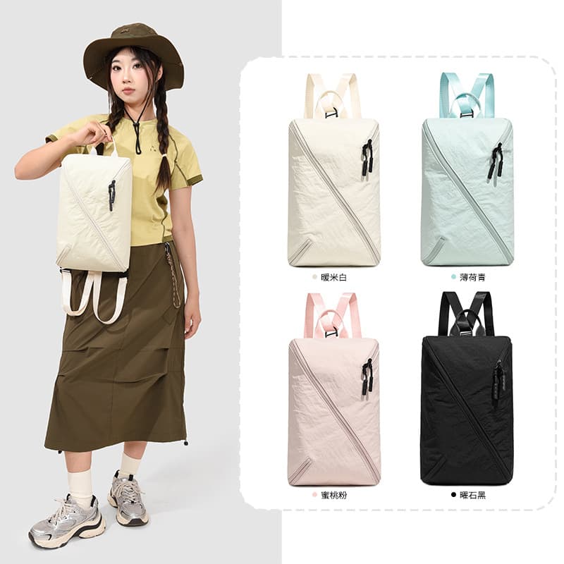 Japanese Solid Color Versatile Backpack for Female Middle and High School Students, Lightweight Travel Large Capacity Backpack