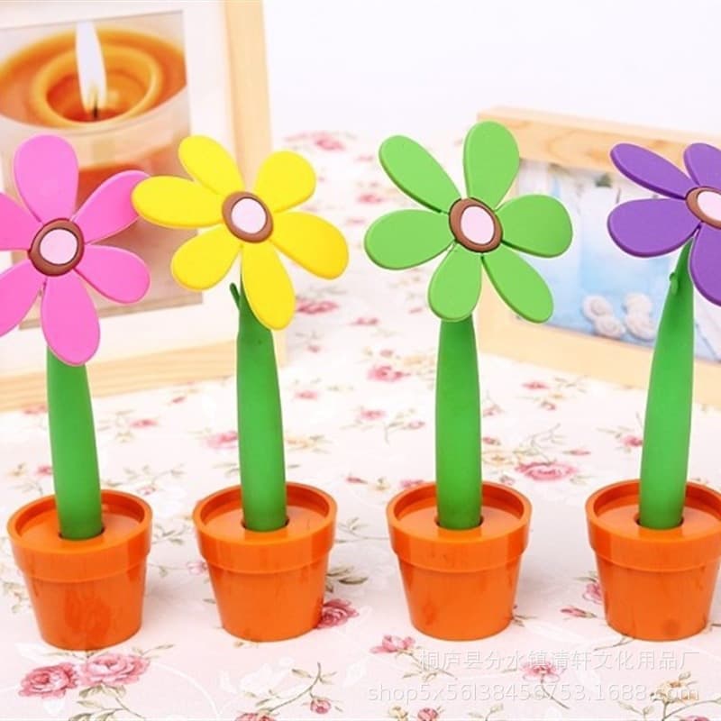 Creative desk pen desktop potted pen sunflower ballpoint pen sunflower ballpoint pen advertising potted ballpoint pen wholesale