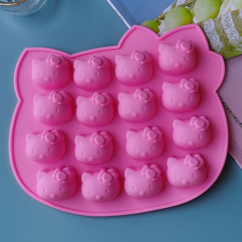 Silicone Cake Mold Baking DIY 16-Cavity Creative Cat Cartoon Silicone Cake Mold Non-Stick Silicone Cake