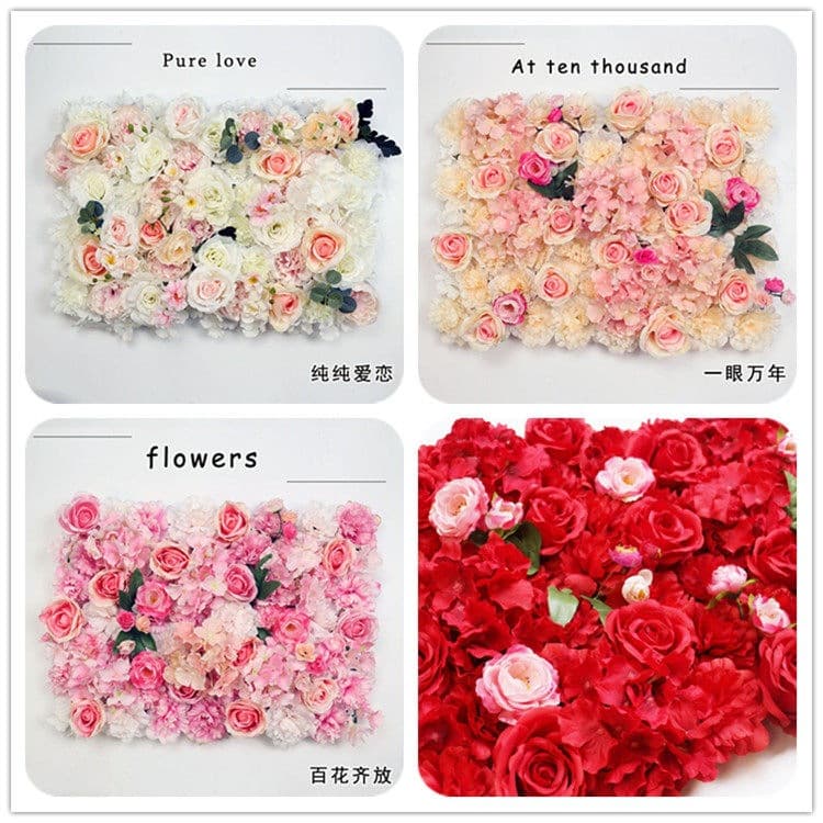 3D Simulation Floral Wall Background Decoration Rose Silk Artificial Flowers for Internet-Famous Stores, Weddings, Indoor Window Displays