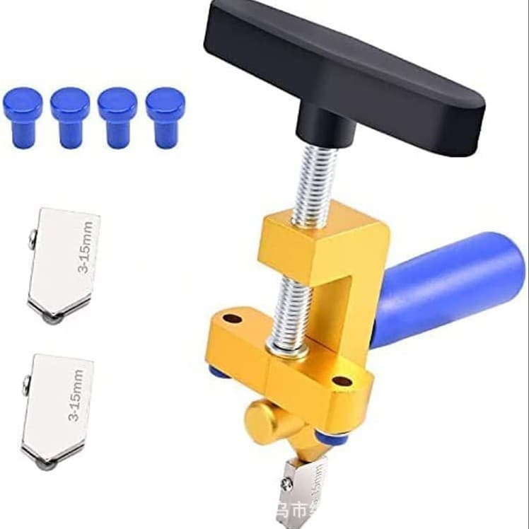 Glass Cutter and Tile Cutting Tool Set, Cutting Tool, Tile Scriber, Diamond Glass Cutter for Thick Glass, Home Use