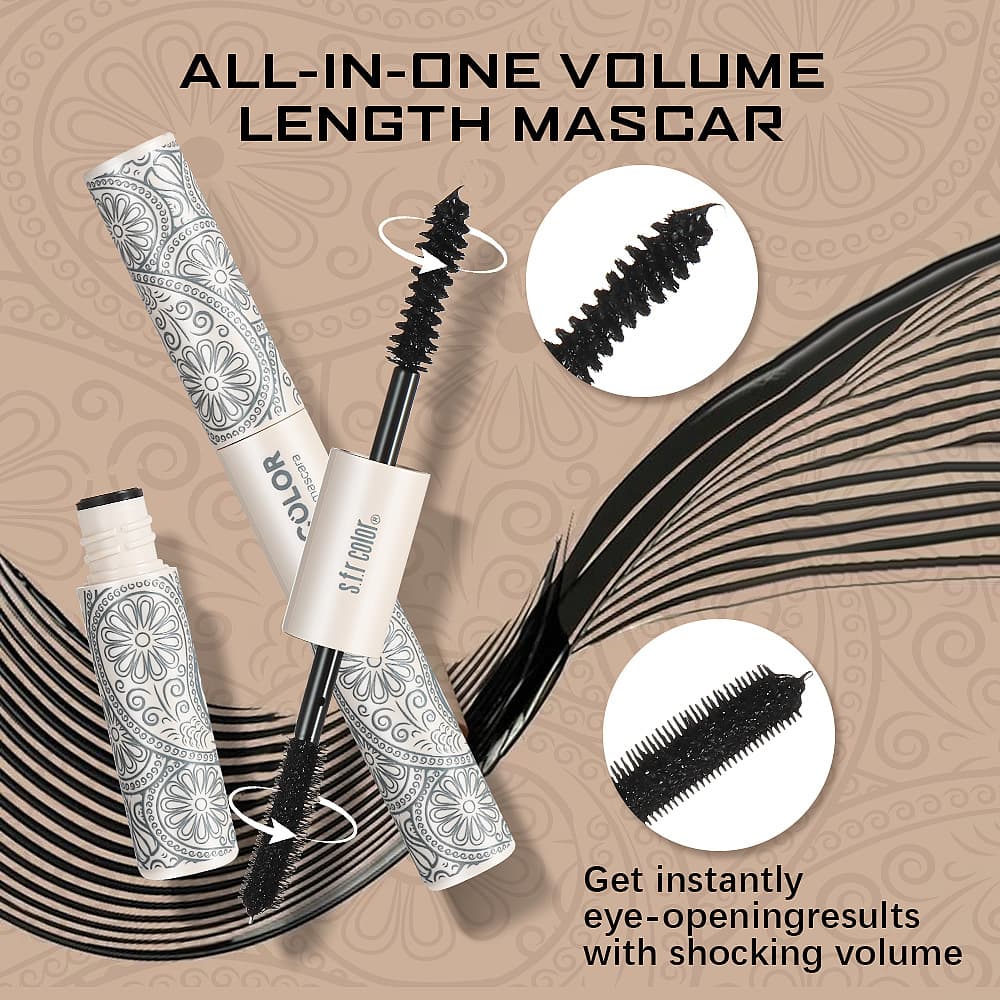 S.F.R New Cross-Border Exclusive Double-Ended Mascara, Long-Lasting, Sweat-Resistant, Lengthening, Curling, Setting, Natural, Not Easy to Smudge Cosmetics
