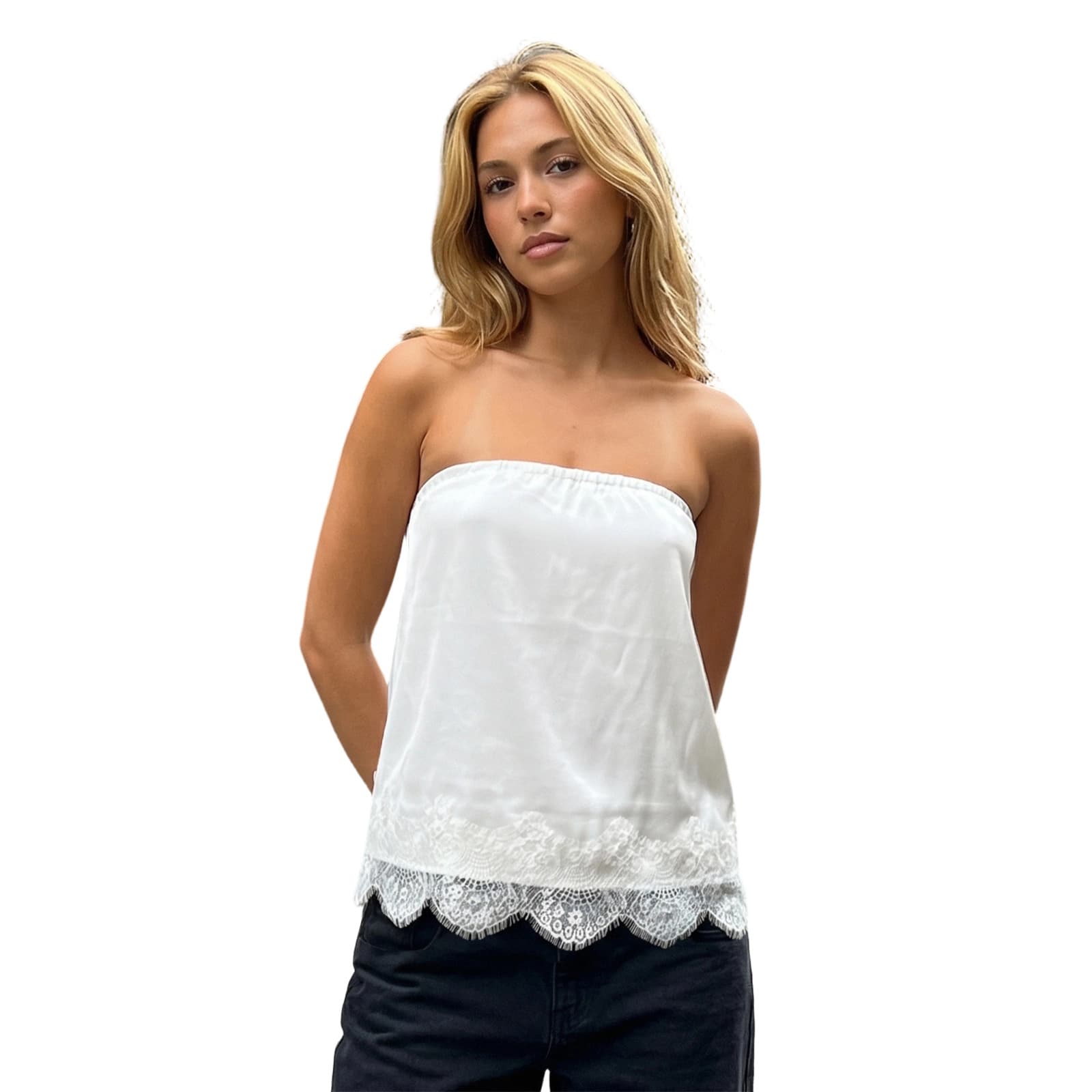 European and American Style Lace Trim Tube Top Vest Women's Summer Versatile Outerwear Top Export Bestseller