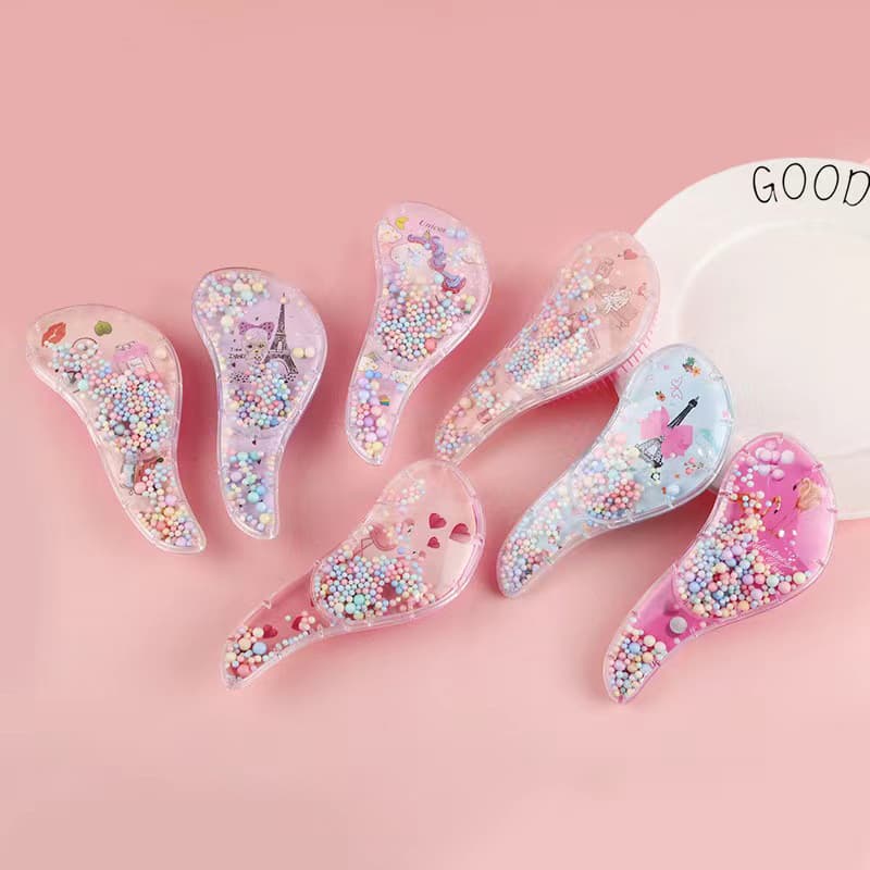 New Anti-Tangle Massage Detangling Comb Cartoon Kids Detangling Brush Cute Plastic Hairbrush Small TT Comb
