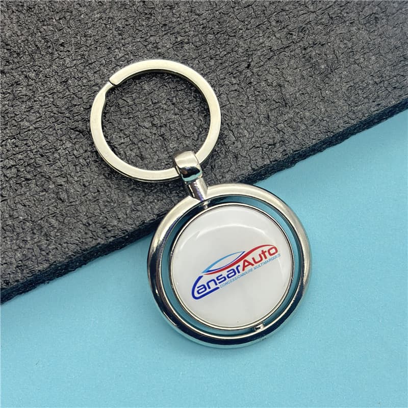 University Badge Corporate Logo Custom Double-Sided Rotating Keychain Graduation Gift Student Souvenir Creative Gift