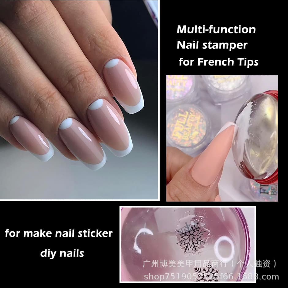 Cross-border Nail Art Silicone Stamper French Clear Painting Stamp Template Transfer Stamp Nail Tool