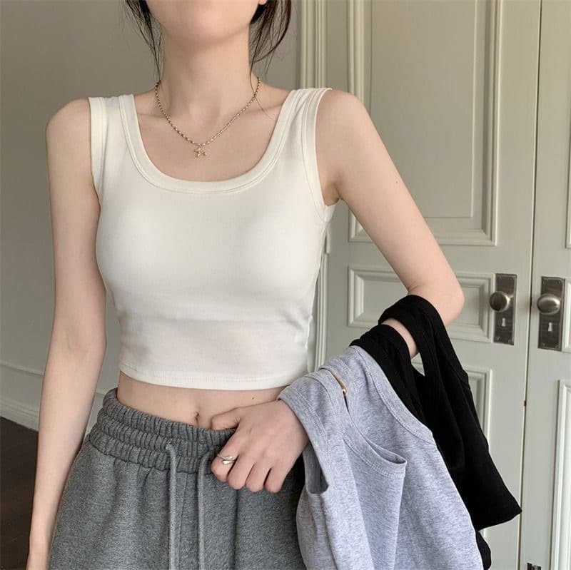 Southeast Asia Cross-border Women's Camisole Vest, Versatile Plus Size, Trendy Short Crop Top, Basic Tank Top, Bargain Item
