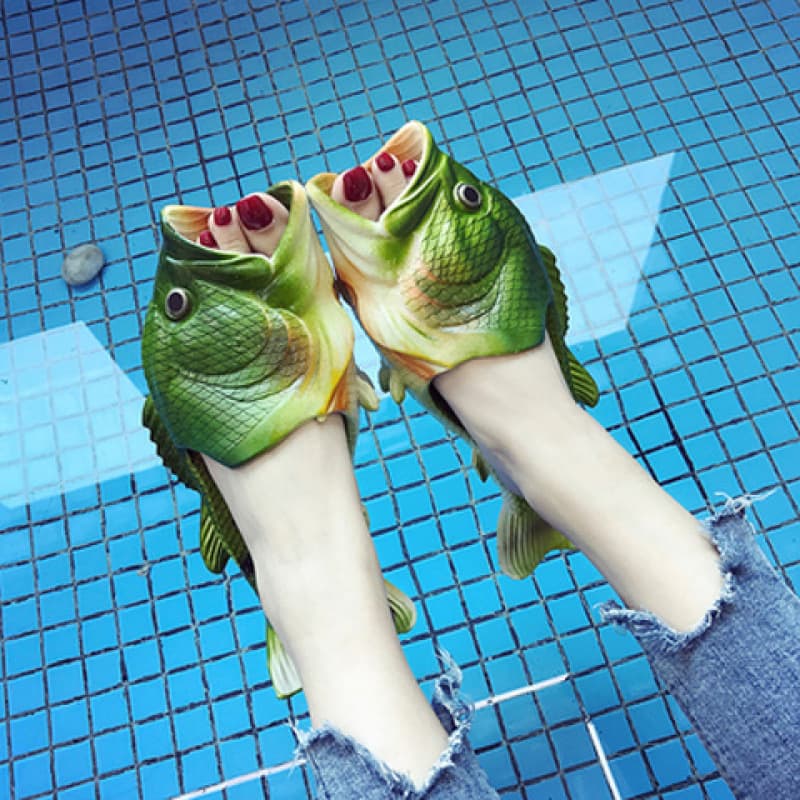 Fish Slippers 2024 New Style Women's Summer Anti-Slip Funny Creative Student Couple Flip Flops