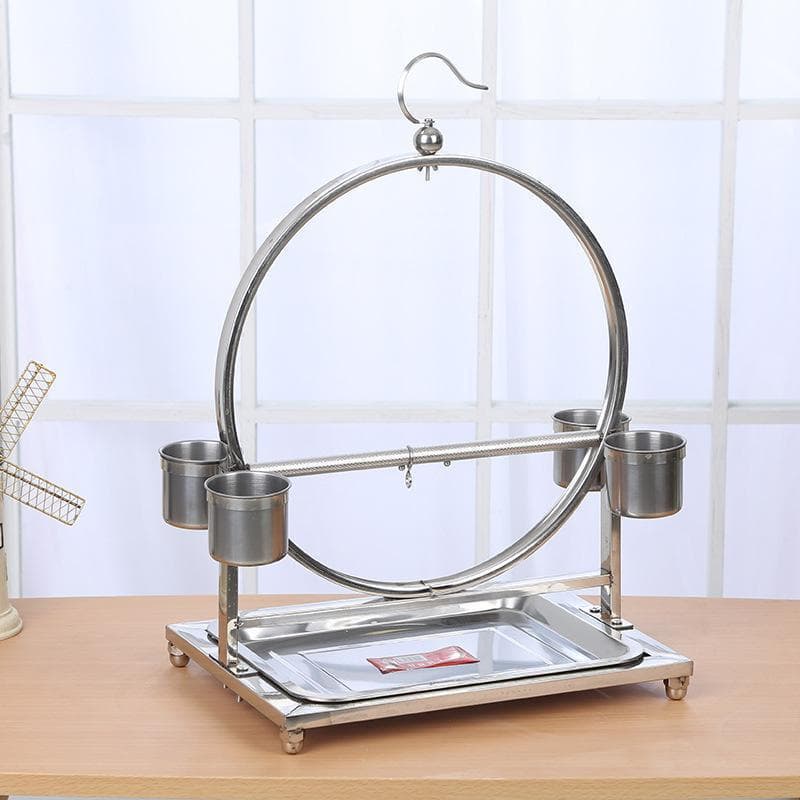 Xiangtu Parrot Stand Frame Manufacturer Cross-border Cage Bird Stainless Steel Wholesale Portable Foot Chain