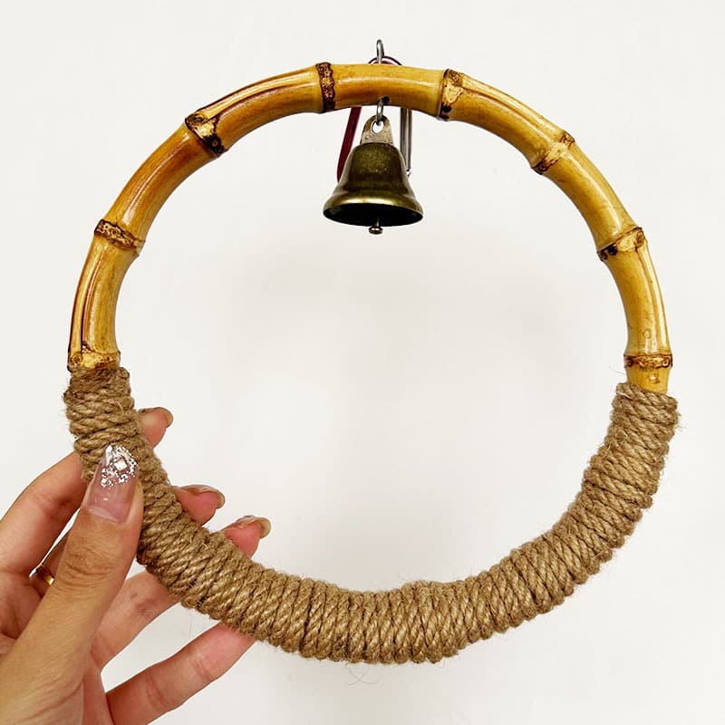 Parrot Toy Bird Toy Hanging Ring Swing Bamboo Toy Bird Abrasion Resistant Swing Bird Supplies
