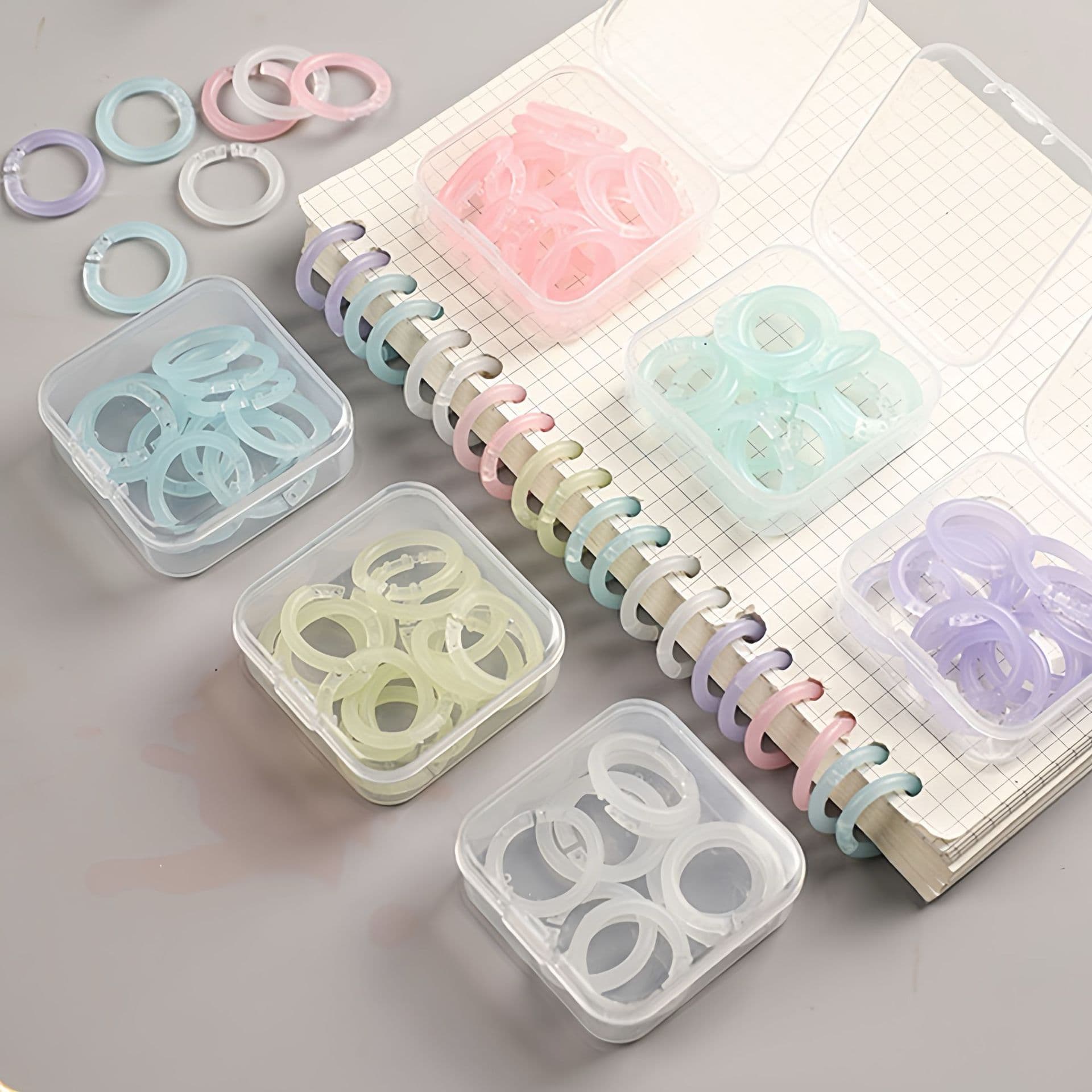 Loose-Leaf Ring Binding Machine Coil Plastic Morandi Color Scheme Punch Rings File Buckles Detachable Convenient