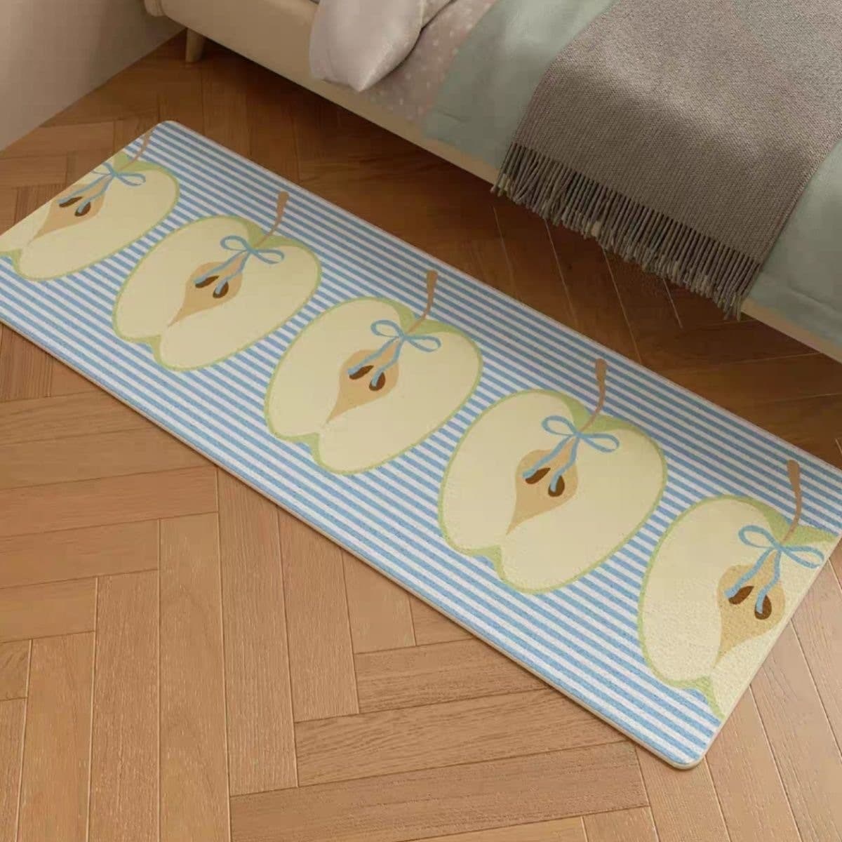 Eden Apple Bedroom Faux Cashmere Thickened Wear-resistant Bedside Rug Long Strip Window Sill Rug Drop Shipping Bedroom-specific Carpet