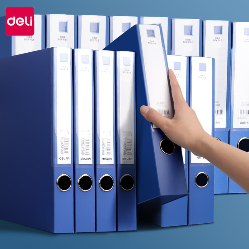 Deli Archive Box A4 Cadre Personnel File Box, Plastic Large Capacity Thick Storage Data Box, Office Wholesale