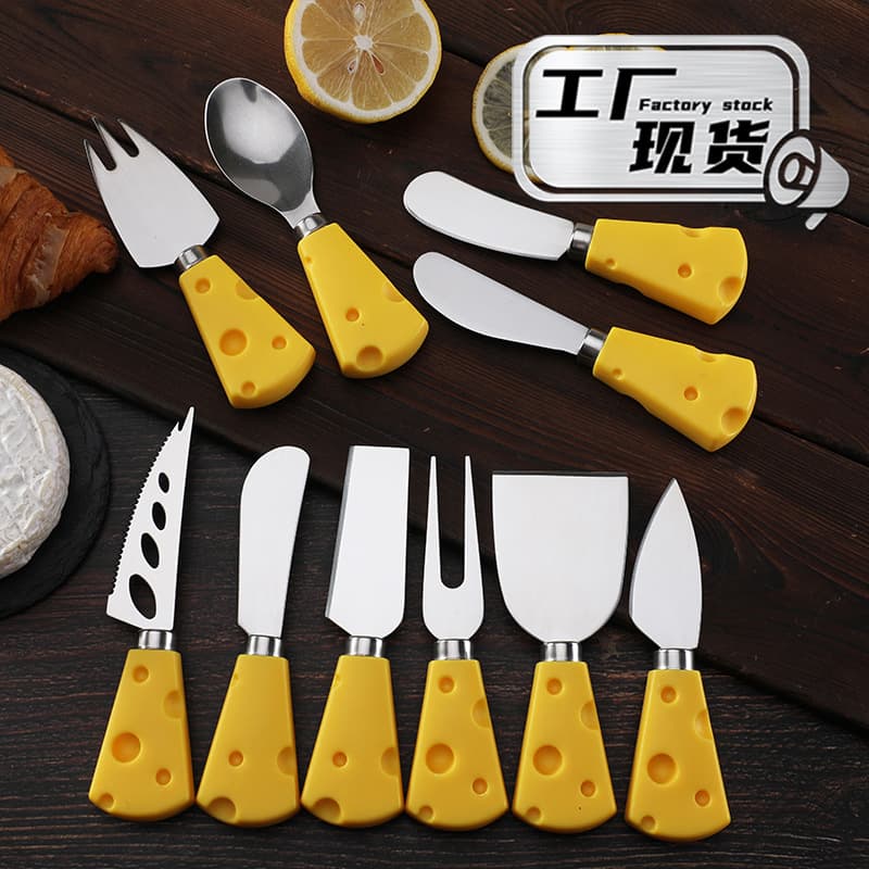 Creative Stainless Steel Cheese Knife Kitchen Butter Cutlery Fork Spoon Cake Cheese Tool YIQI Brand 420 Stainless Steel Knife