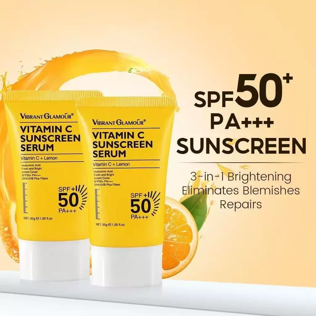 Cross-border Vitamin C Protective Cream Moisturizes Skin Face Outdoor High SPF UV Protection Portable Application Protective Cream